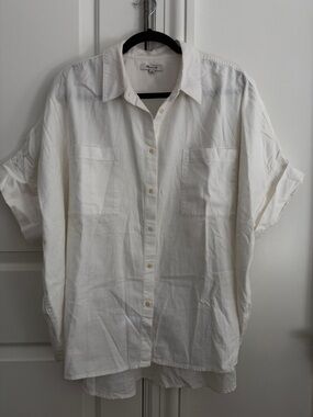 Madewell Cotton Courier Shirt Size 3X Pure White